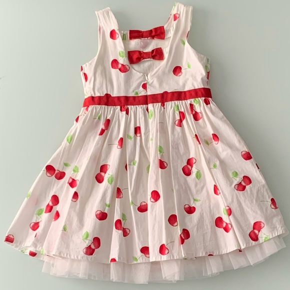Ivory Dress w/ Cherries EUC - Picture 2 of 3